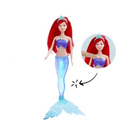 Simba 105733656 - Steffi Love Sparkle Mermaid Doll (39 cm) - Glittering Mermaid with Bright Rainbow Colour Changing, Water-Suitable Toy for Children from 3 Years, Multicoloured