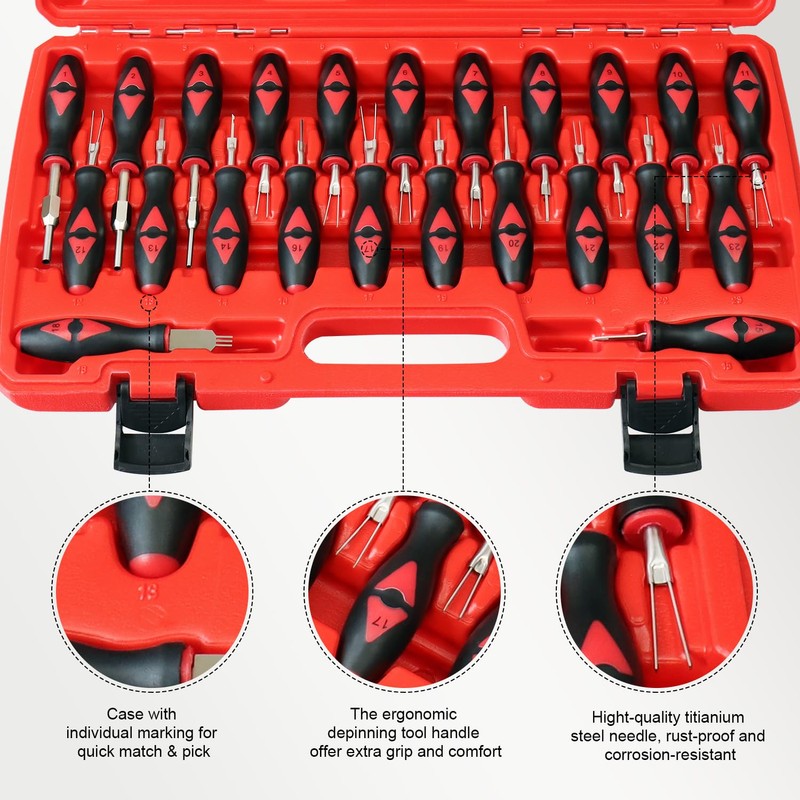 YSTOOL Terminal Release Kit, Universal Wire Connector Removal Pin Extractor