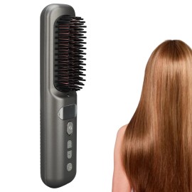 Unbranded Portable Ionic Hair Straightening Brush, Ceramic Ionic Straightening Iron Comb