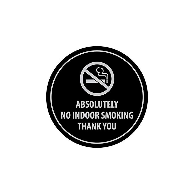 Signs ByLITA Circle Absolutely No Indoor Smoking Thank You Sign