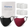 Euroca 4-Layer Cloth Face Mask Reusable Washable Adjustable For Adult