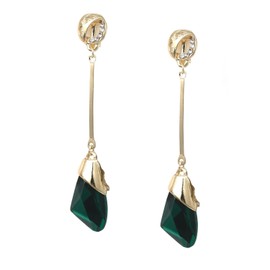 Idin Jewellery - Green Butterfly Wing Crystal God-tone Drop Clip On Earrings