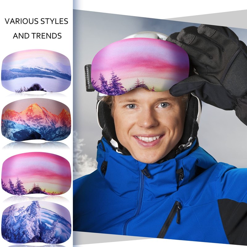 4 Pieces Ski Snowboard Goggle Cover Sleeve, Goggle Cover Microfiber
