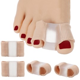 Hpmjz 4Pcs Gel Bunion Toe Separators Silicone Toe Spacers Lining with Fabric Breathable Correctors for Overlapping for Overlapping Big Alignment Corrector Spacer Protector Women Men Relieve Foot Pain