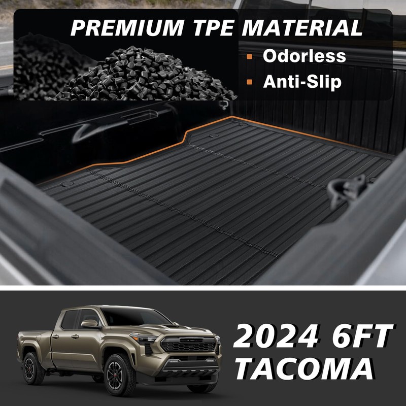 TripleAliners Truck Bed Mat & Tailgate Mat Compatible with 2024