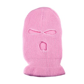 SUNTRADE 3 Hole Face Mask Winter Beanie Skull Hat Windproof Ski Snowboard Cap Wear Stylish Balaclava (Pink)