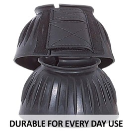 Dura-Tech Ribbed Rubber Double Lock Bell Boots for Horses | Ultimate Horse Protection | Heavy-Duty Impact Shield | No-Rub Design | Secure Double Lock Closure | Size Large | Color Purple