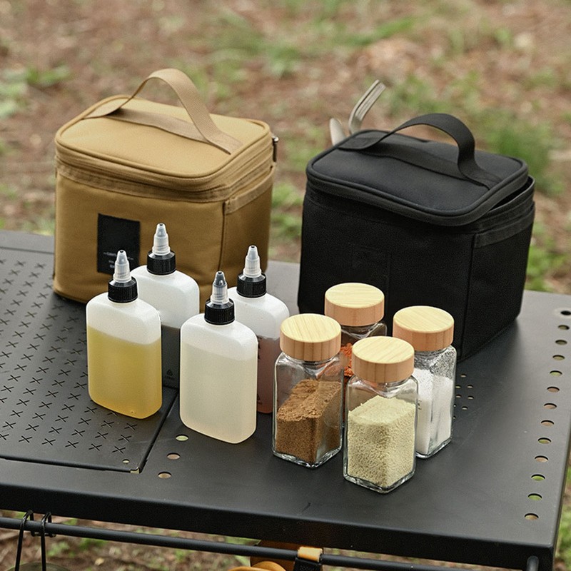 Spice Bottle Carry Bag Removable Inner Divider Oxford Cloth Portable