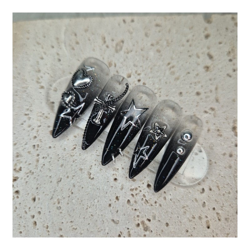 Unique Nail Handmade Nail Tips - Coffin Egg / 유니크네일