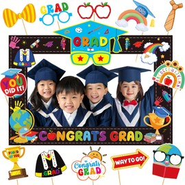 Photobooth Props Kindergarten Graduation Photo Booth Props 2025 Preschool Graduation Photo Props with Graduation Photo Frame for Kindergarten Graduation Decorations Preschool 2P