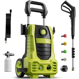 Electric Pressure Washer, 26 FT Hose Pressure Cleaner 2030 PSI with 4 Nozzles Tips,Surface Cleaning with Upgraded Swivel Joint for Car/Fences/Patios/Daily Needed (Mint Green)