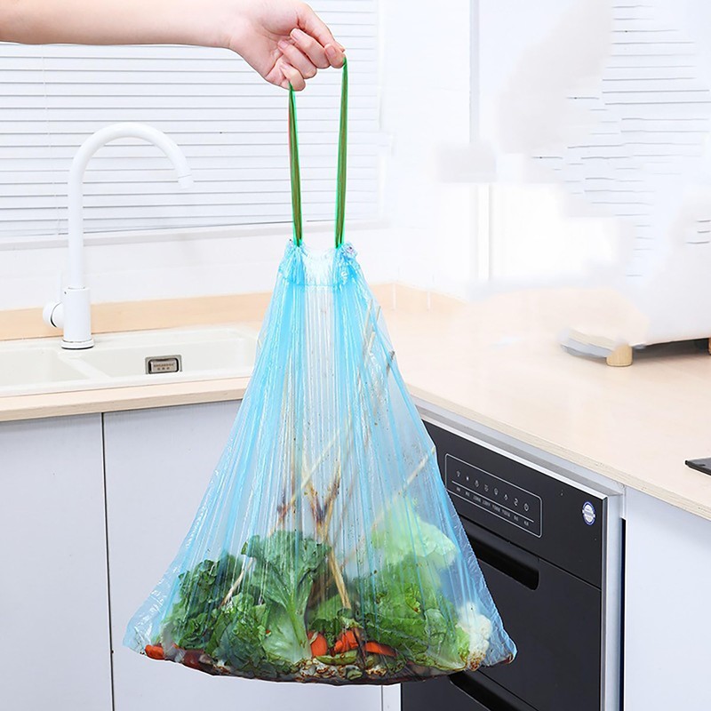 100pcs Small Tear-Free Drawstring Trash Bags 1.1 Mil Thick 4