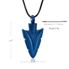 Arrowhead Urn Necklace for Men Stainless Steel Memorial Pendant Cremation Jewelry Bereavement Keepsakes Gift for Ash