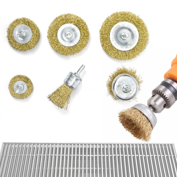 Xysm 6 Pc Wire Wheel Brush for Grill Cleaning Removes