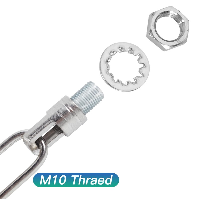 Brushed Nickel M12 Threaded Extension Rod for Pendant Light, Island