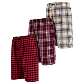Andrew Scott Men's Cotton Flannel Soft Woven Lounge PJ Shorts | Drawstring & Pockets | Multi Packs