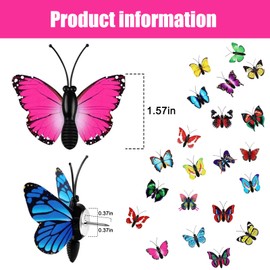 30 Packs Butterfly Thumb Tacks Decorative Push Pins Butterfly Push Pins Colorful Cute Pushpins for Photo Wall Cork Board Bulletin Board Home Wall Random Pattern Decorations