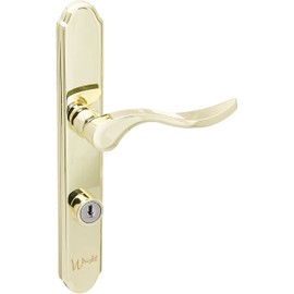 Wright Products - Serenade Mortise Keyed Lever Mount Latch with Deadbolt for Screen and Storm Doors, Polished Brass