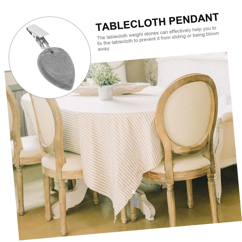 LIFKOME 4Pcs Decorative Tablecloth Weights with Clip Elegant Stone Hangers