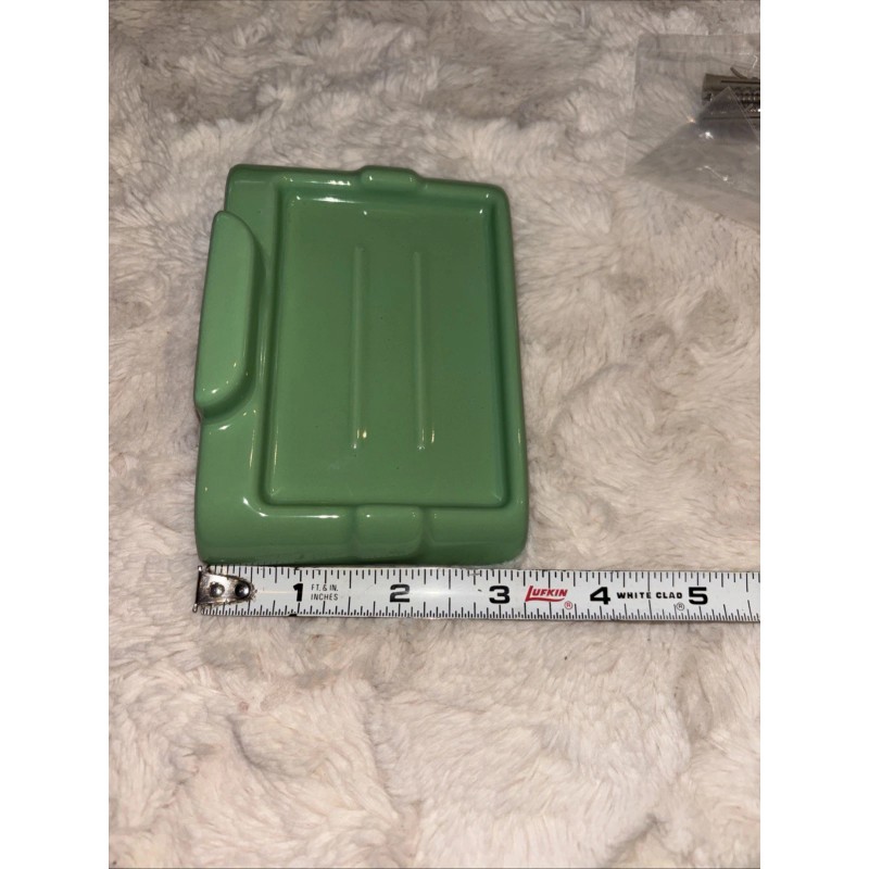 Chandler Vintage Soap Dish Holder Porcelain Wall Mount Jadeite Green