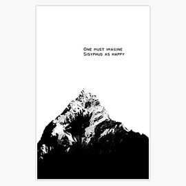 One Must Imagine Sisyphus as Happy Bumper Sticker Vinyl Decal 5 inches
