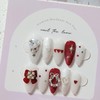 Holly Love Christmas ❤️ Handmade Nail Tips - Short Oval