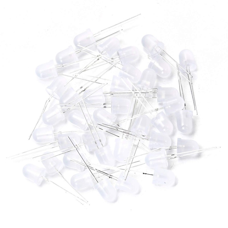 Chanzon 50 pcs 8mm White Diffused LED Diode Lights (Frosted