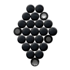 Small Black Planning Office Magnets for Fridge, Whiteboard, Noticeboard, Filing Cabinet - Pack of 24