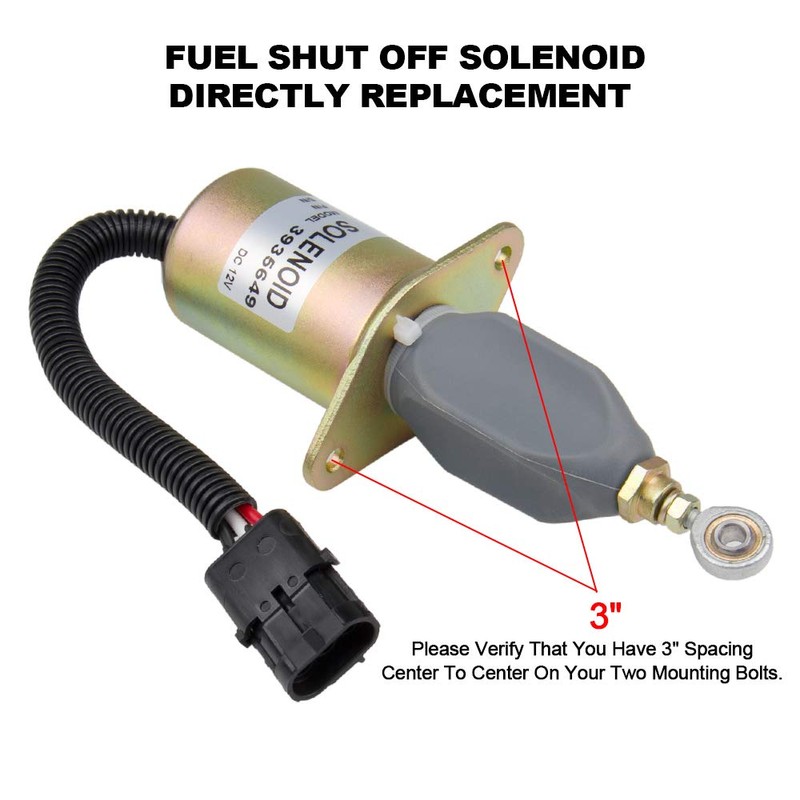 Replacement 12V Only Fuel Shut Off Solenoid 3" For 5.9L