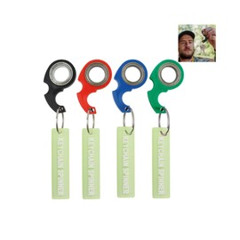 Ceeyoll Pack of 4 Spinning Keychain, Key Spinner Toy, Luminous Strip Decoration, Key Ring, Toy for Finger Training, Suitable for Children and Adults, Fingertip Key Ring, Black, red, blue, green