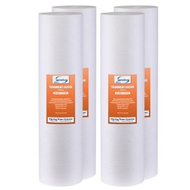 iSpring FP25BX4 High Capacity 20” x 4.5” Water Replacement Cartridge Fine Sediment Filter, 4 pieces / 5 microns, White, 4 Count