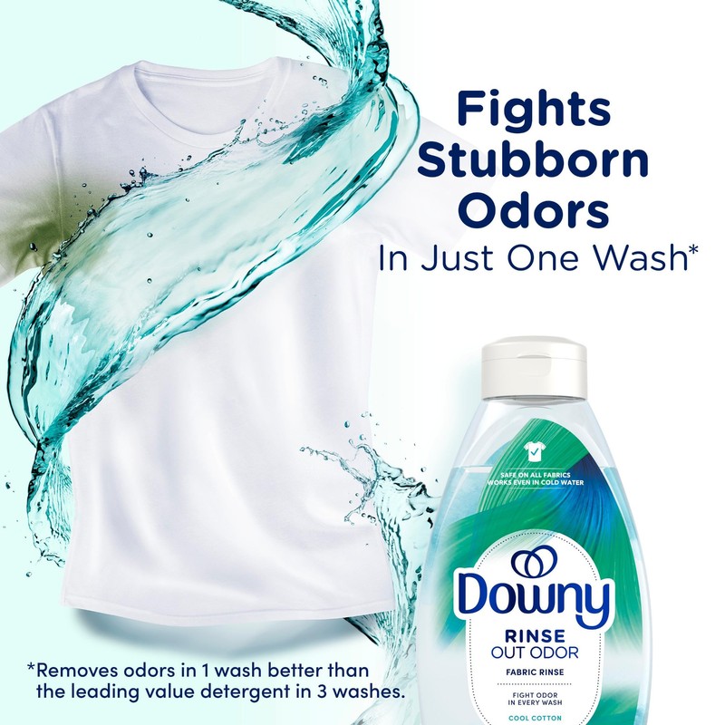 Downy Rinse Laundry Odor Remover, Cool Cotton Scent, Fabric Softener