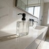 JINCROP 13.5Oz Glass Soap Dispenser, Clear Hand Soap Dispenser for