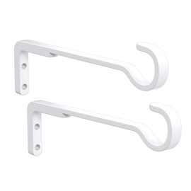 8 Inch 2 Pack White Heavy Duty Outdoor Plant Hangers for Hanging Baskets, Iron Hanging Plant Brackets for Hanging Plants Outside, Metal Plant Hooks Plant Wall Hooks for Hanging Lantern, Bird Feeder