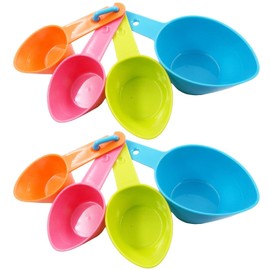 HINMAY Pet Food Scoops Plastic Measuring Cups Set for Dog Cat and Bird Food, Set of 2