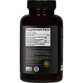 Elite Turmeric Plus - 1700mg Organic Turmeric, Organic Curcumin and Organic Ginger with Bioperine for Maximum Absorption and Strength - 60 Capsules