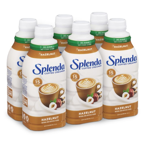 SPLENDA Sugar Free Hazelnut Coffee Creamer, 32 Fl Oz (Pack of 6)