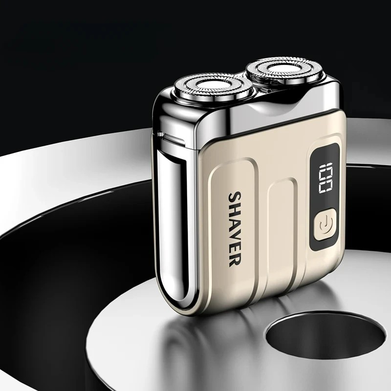 Mini Electric Shaver for Men – Rechargeable Dual Blade Beard