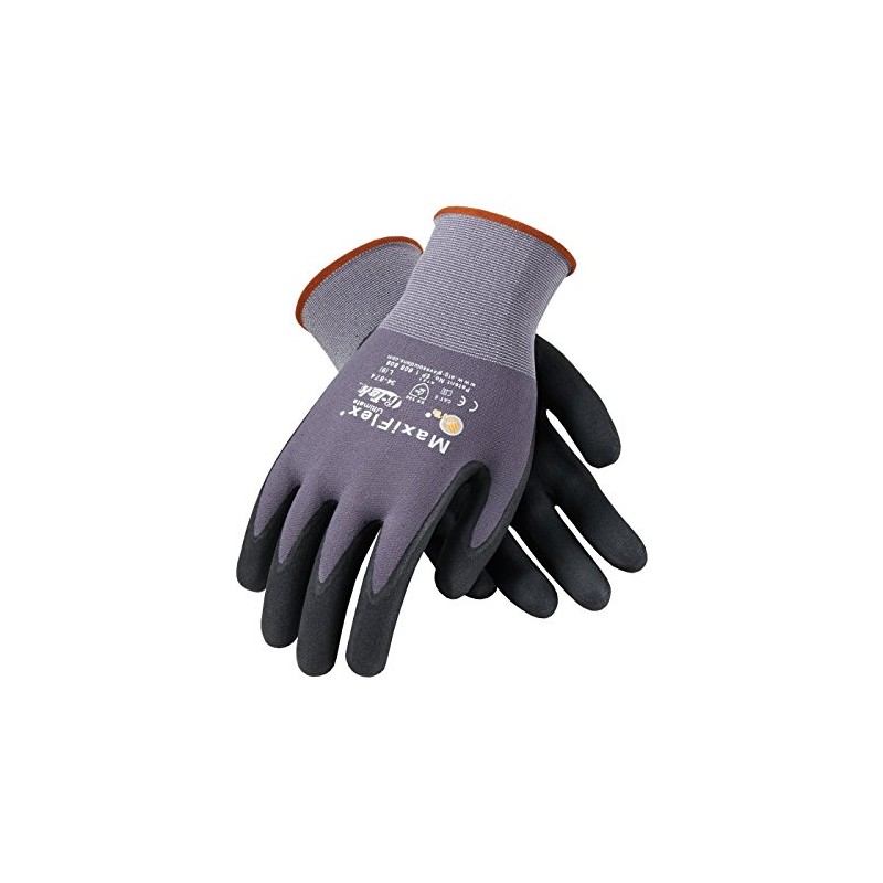 MaxiFlex 34-874 Ultimate Nitrile Grip Work Gloves, Small, 3 Piece