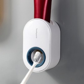 Toothpaste Dispenser Wall Mounted, Toothpaste Holder, Automatic Toothpaste Squeezer for Bathroom (White 1pc)