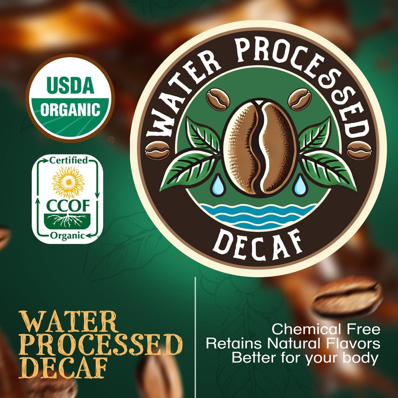 The Bean Organic Coffee Company Water Processed DECAF Peppermint Mocha,