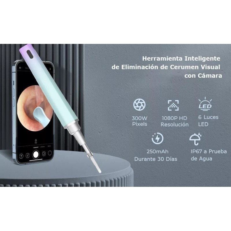 Suweazc Herramienta Con Cámara 1080p P/limpieza De Oído, 7 Piezas