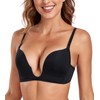 Lemorosy Women's Deep U Plunge Bra Convertible Low Cut Push