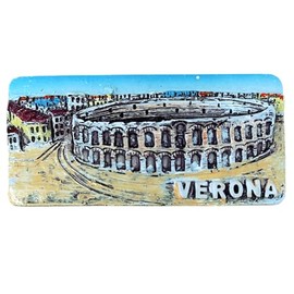 60413 Arena of Verona Italy and City Background 3D Resin Souvenir Gift Home Kitchen Collectible 9.5 x 4.5 cm