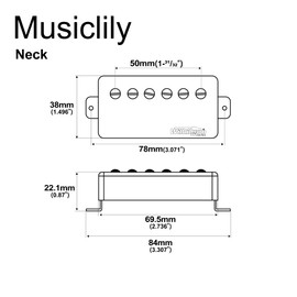 Wilkinson Vintage Alnico 5 Neck Humbucker Pickup for Epiphone USA Les Paul SG Style Electric Guitar, Gold