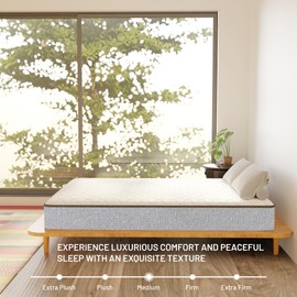 Greaton, 7-Inch Medium Firm High Density Foam Mattress, Comfortable Mattress for Cooler Sleep, Supportive & Pressure Relief, Full, White