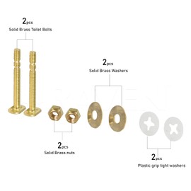 Raven KCFA-738534 Brass Closet Bolts Easy Snap With Nuts and Washers For Toilets, 5/16 Inch x 3-1/2 Inch, Set of 2, 5-16" x 3-1/2"