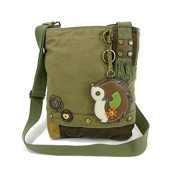 Chala Patch Crossbody Messenger Handbag - Olive (HedgeHog)