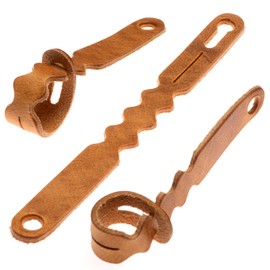 ELBERCRAFT® Cable Organiser Leather Vegetable Tanned Cable Clips for Your Cable Bag Made in Germany Set of 3 Brown