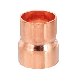 PATIKIL 1 1/8" to 1" ID Copper Reducer, 1pcs 99.9% Pure Copper Reducing Coupling Pressure Fitting Pipe Tube Connector Adapter with Sweat Solder Connection